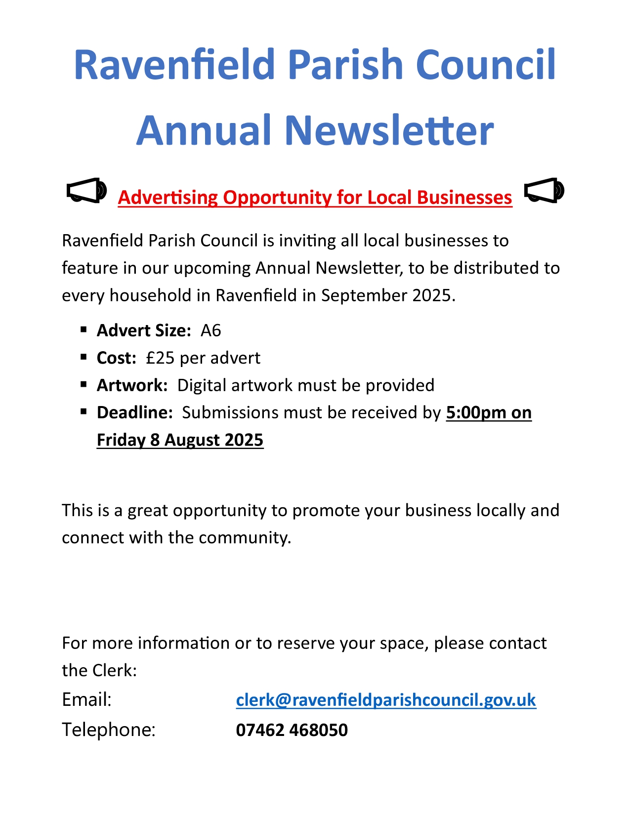 Ravenfield Parish Council - Annual Newsletter