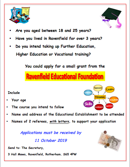 Ravenfield Educational Foundation information poster